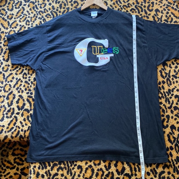 Vintage 90s Guess mens oversized Big G patchwork spell out embroidered logo L - Picture 7 of 9